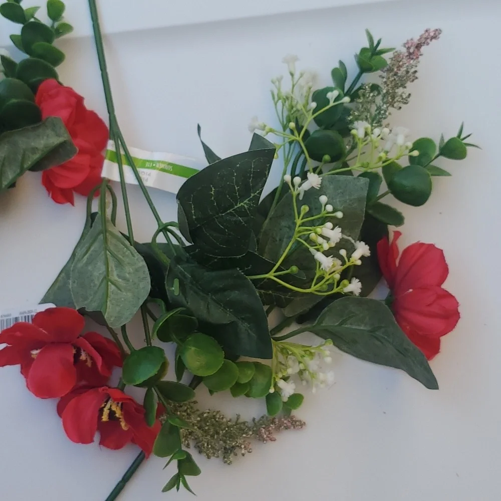 RED FAUX FLOWERS
